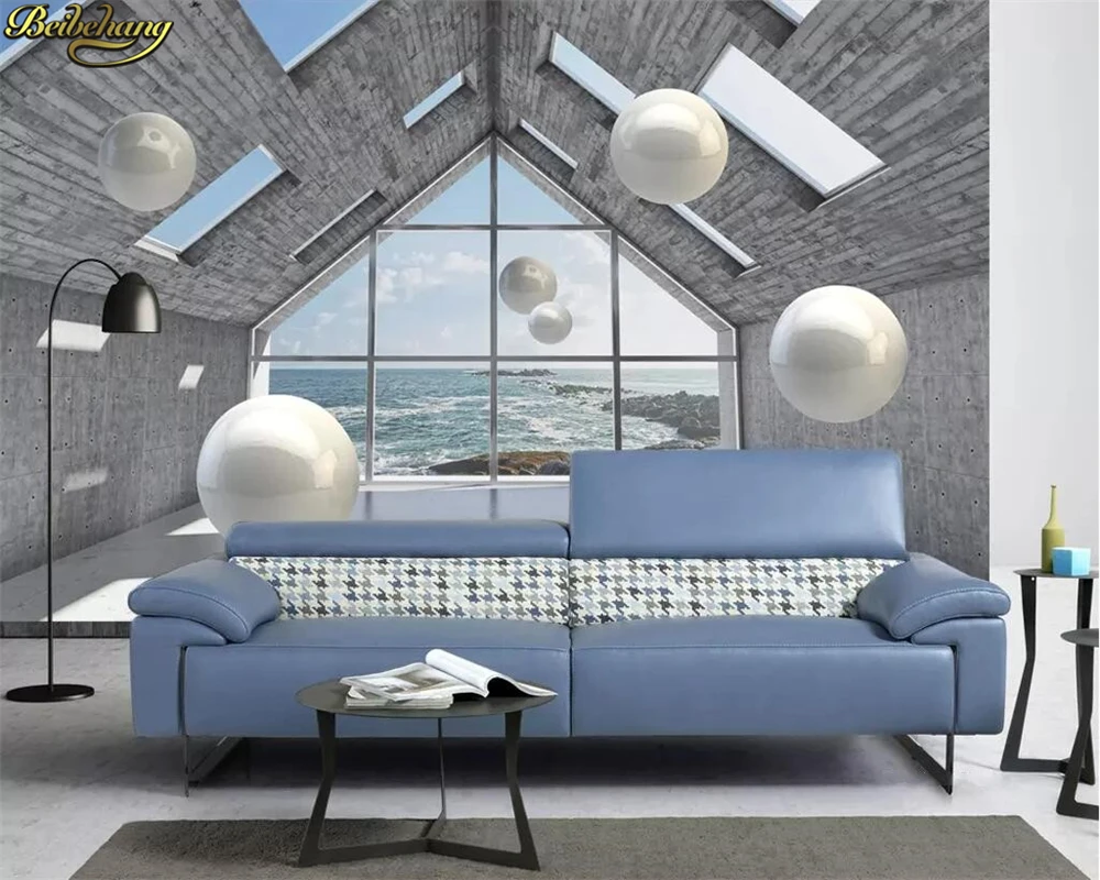 beibehang Custom Photo Wallpaper 3D Abstract Space Stereoscopic Circle Ball Background Mural Wall Painting Living Room Sofa TV