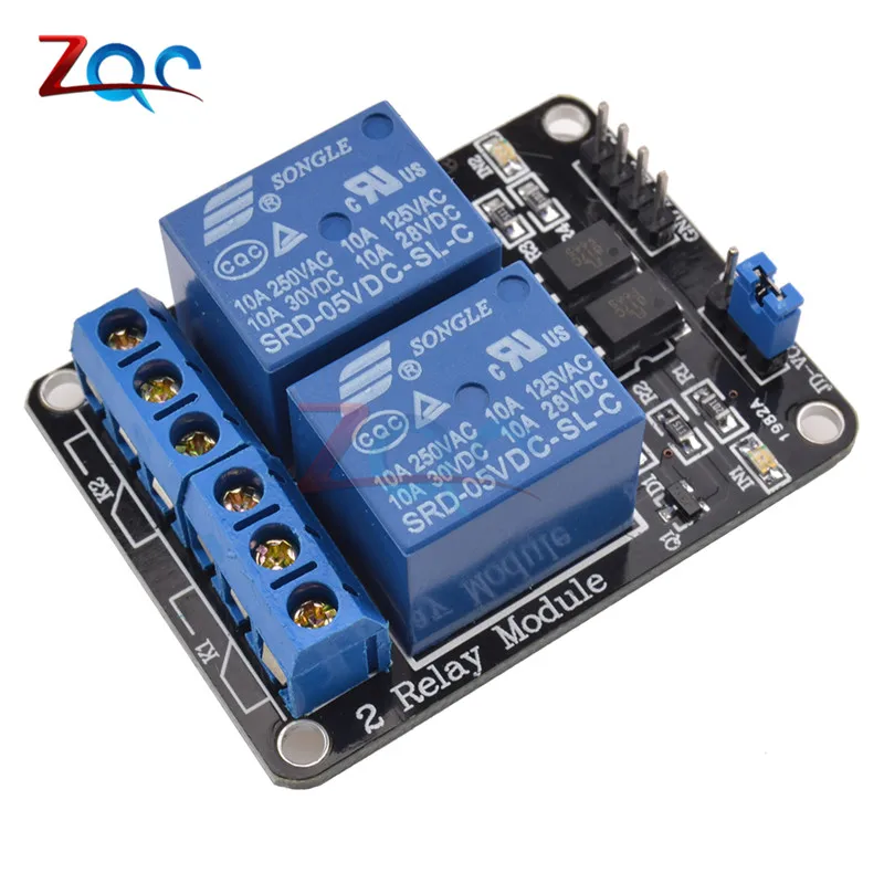 1PCS 5V 2-Channel Relay Module Shield for Arduino ARM PIC AVR DSP Electronic 5V 10A 2 Channel Relay Module