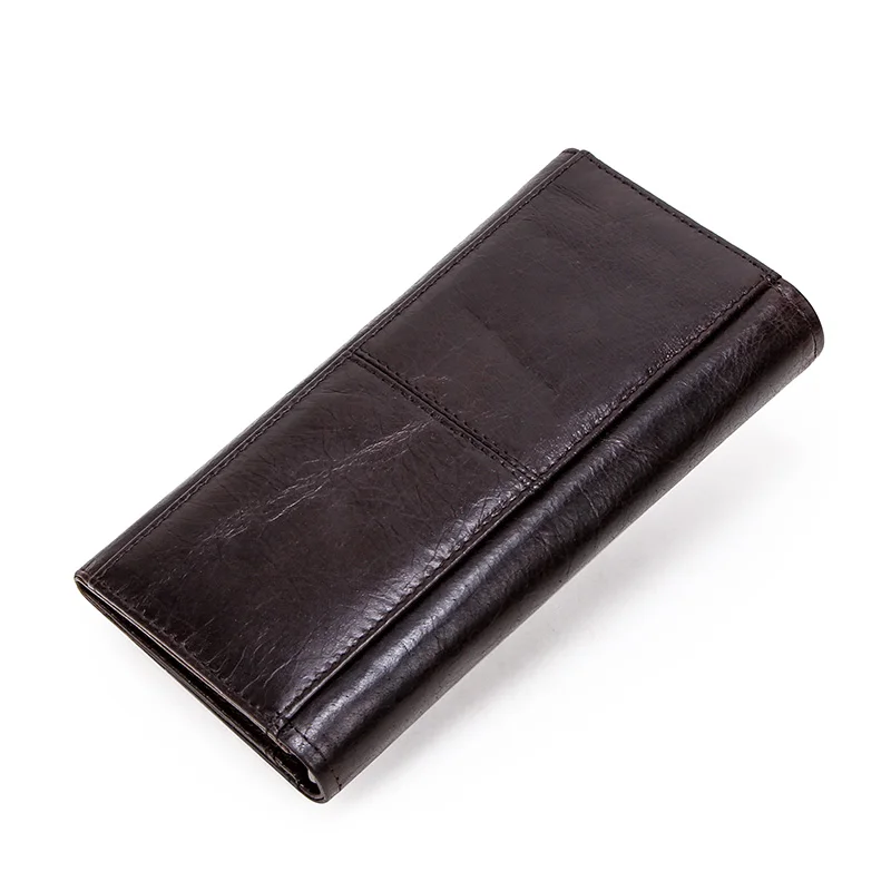 CONTACT\'S Genuine Leather Men Long Wallets with Zipper Coin Purse Large Capacity Male Clutch Wallet for iPhone Passport Cartera