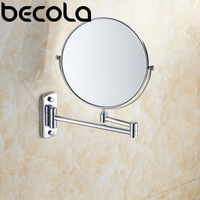 8 Inch Hotel Bathroom Extending Wall Makeup Mirror With 3x Magnification for Cosmetic or Shaving, 360 Swivel Mirrors Chrome