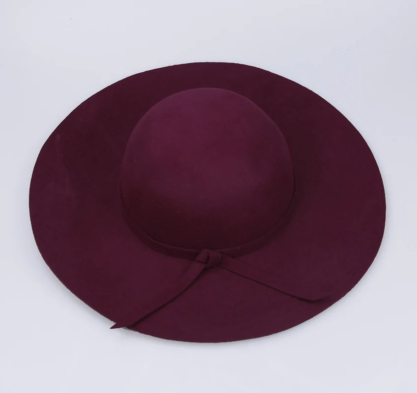 2017 New Hats for Women Vintage Wool Felt Crushable Wide Brim Cloche Floppy Top Caps