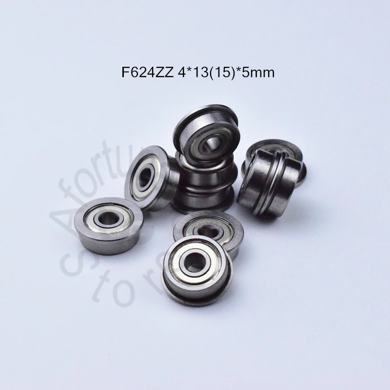 F624ZZ 4*13(15)*5mm 10pieces free shipping bearing ABEC-5 624 Flange bearings 624 F624 F624Z F624ZZ chrome steel bearing