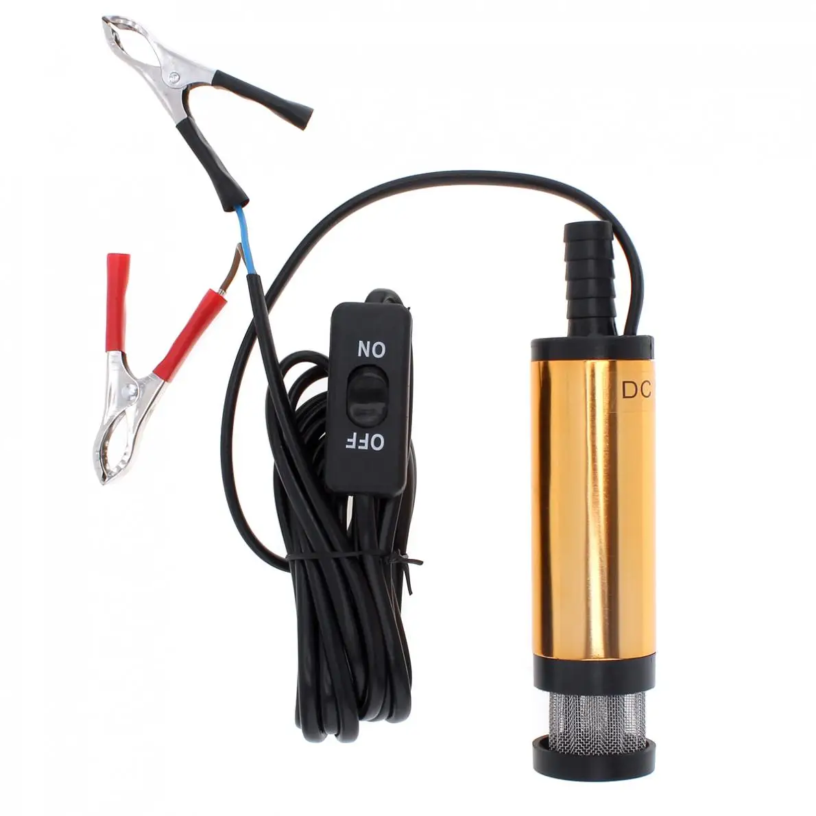 DC 12V Car Electric Submersible Pump Fuel Water Oil Transfer Pump with 2 Alligator Clips