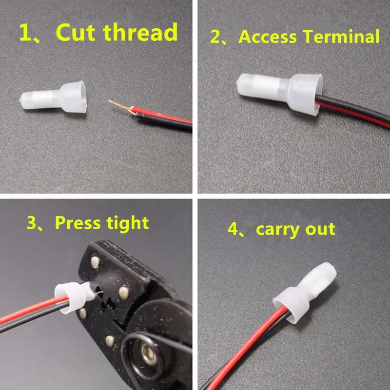 100PCS/LOT  YT616 CE-5X/2X/1X Terminals Pressure Line Cap Wire Connectors Wiring Connector Cap Nipple Closed Terminal