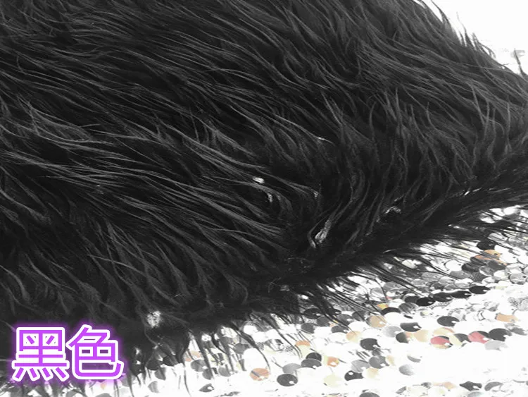 Black Fur Fabric for Coat Vest Stage Cosplay DIY Accessories Short Fake Fur Material for Toy