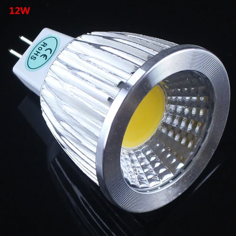 Imagem -03 - Super Deal Mr16 Cob 9w 12w 15 Lâmpada Led Mr16 12v 220v 110v Branco Quente Puro Frio Iluminação Led Branco 10 Peças