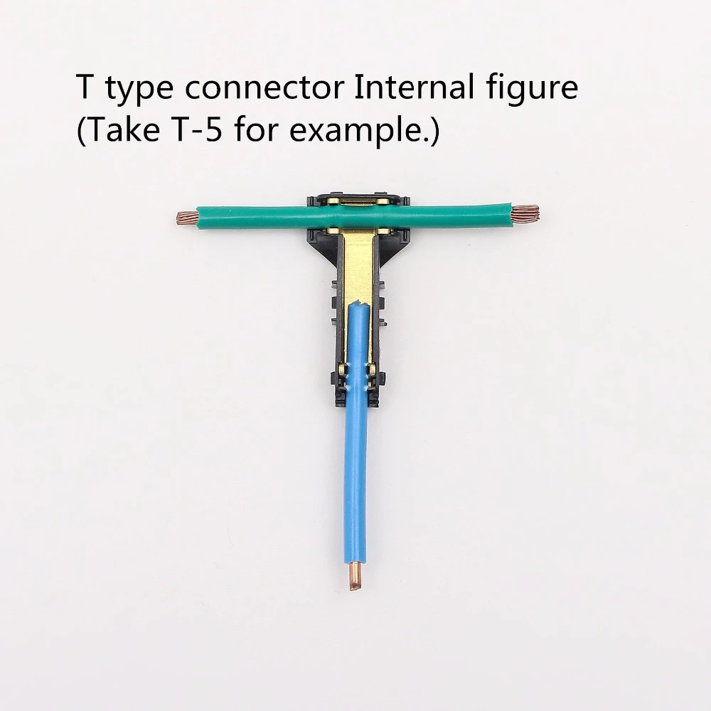 T-1 5PCS 1 Way Scotch Lock Quick Splice Wire Connectors Terminals Crimp Electrical Car Audio for 23~20AWG 0.3~0.5mm2 Wire Set