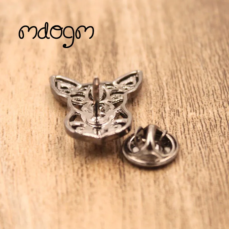 Mdogm Chihuahua Dog Animal Brooches And Pins  Suit Cute Funny Metal Small Father Birthday Fashion Gift For Male Men B034