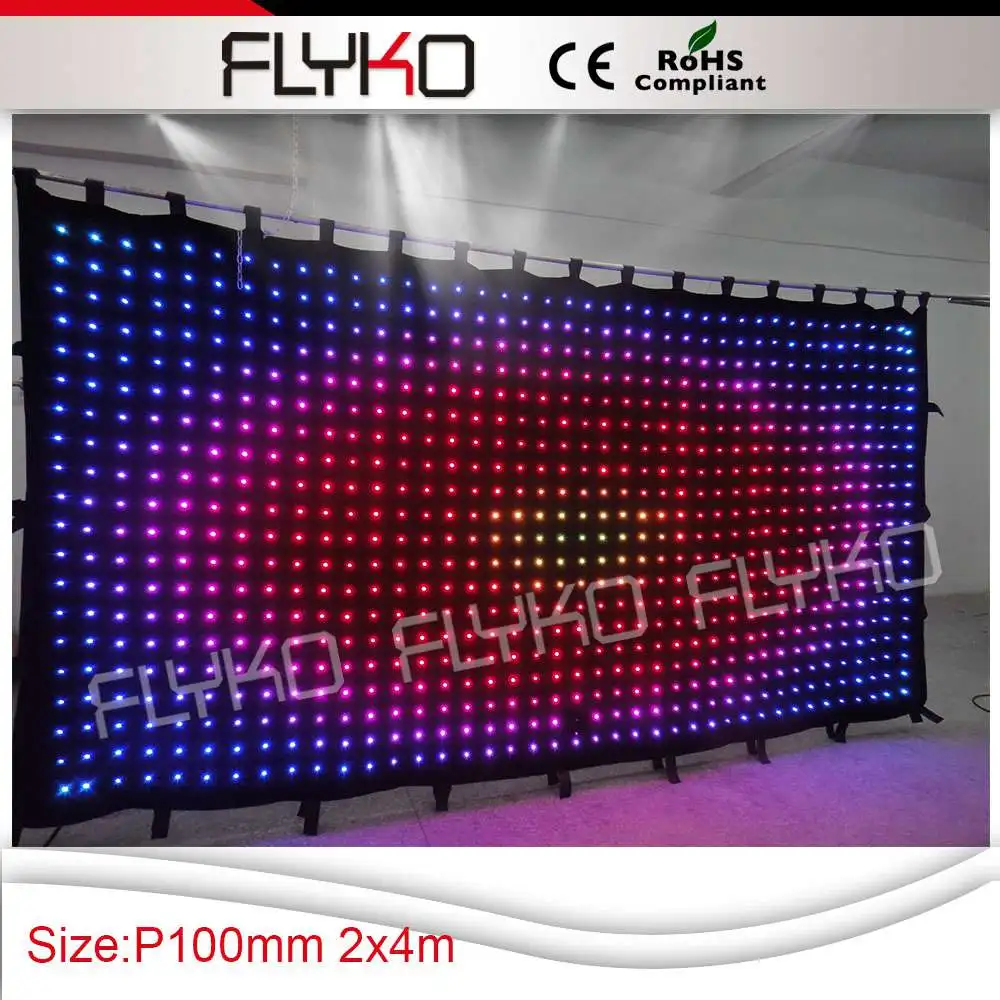 

free shipping flexible led video curtain led stage curtain