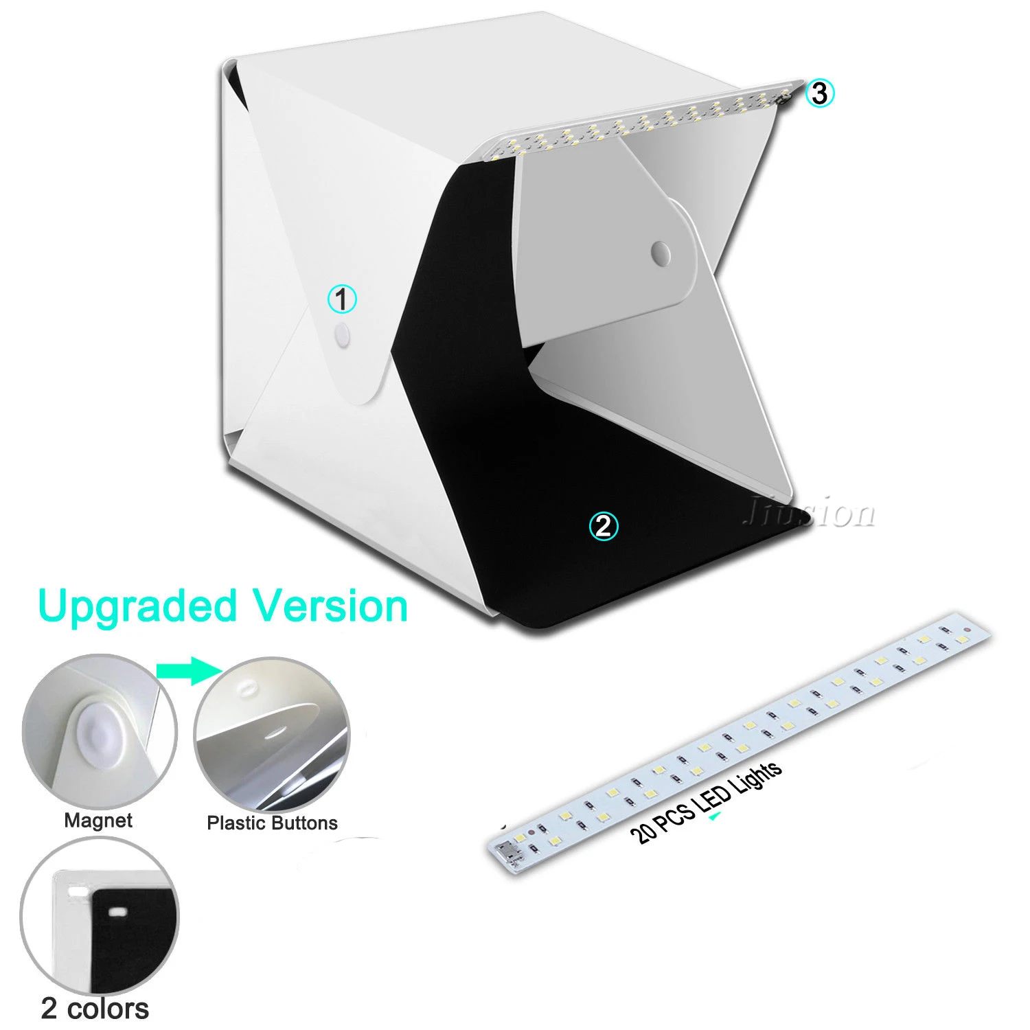 Upgraded Folding Photo Studio Box Mini Led Light Lightbox Softbox Lighting Tent White Black Background Photography Accessorie