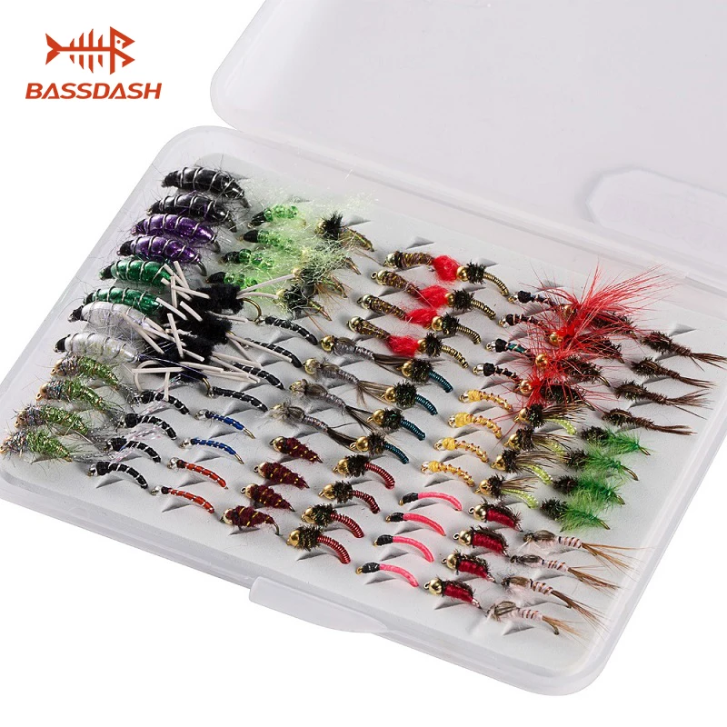 

Bassdash Fly Fishing Flies Kit Fly Assortment with Fly Box, Total 96 Piece in 24 Different Style