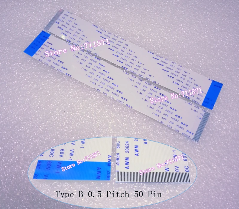 Adaptateur de connecteur de rallonge FDavid TTL, câble plat flexible 50 broches, rallonge FPC TTL, type A, 150mm, type B, 10cm, pas de 0.5