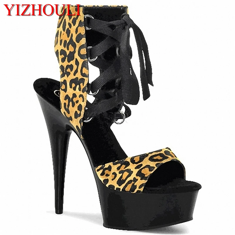Gorgeous bag with 15 cm of the lacquer that bake super high heels Fashion and elegant shoes Leopard grain sandals
