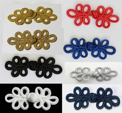 50 pair Frog Fasteners Button Knots Colours: Gold, Silver, Black, Red ,Navy , white #6