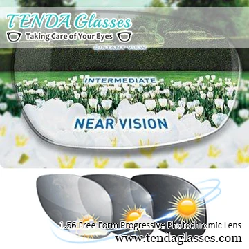 

1.56 Free Form Multifocal Prescription Sunglasses Transition Lens Photochromic Progressive Lenses