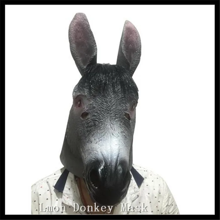 

New Full Face Cosplay Scary Latex Donkey Mask Animal Mask Masquerade Adult Ghost Mask Halloween Props Costumes Fancy Dress Party