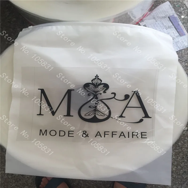 100 pcs Custom Printed  Zip Lock Plastic Bags with LOGO Zipper Closure Clear Frosted Bag for Clothes Gift Packaging Ziplock Bag