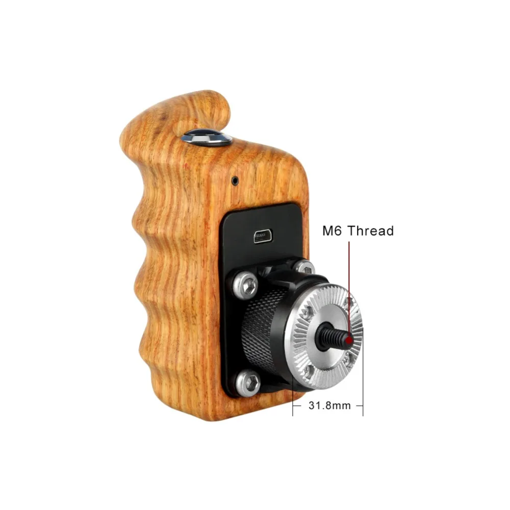 NICEYRIG Camera Handle Wooden Handle Grip Handle Grip Camera Cage Wooden Handgrip DSLR Cage ARRI Rosette Video ON OFF Right-Hand