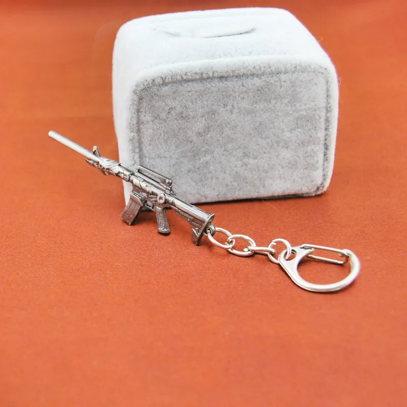 Mini Metal CS GO AK47 M16 Gun Keychain For Men Trinket Counter Strike Saber Key Chain Rifle Male Jewelry Souvenirs Party Gift