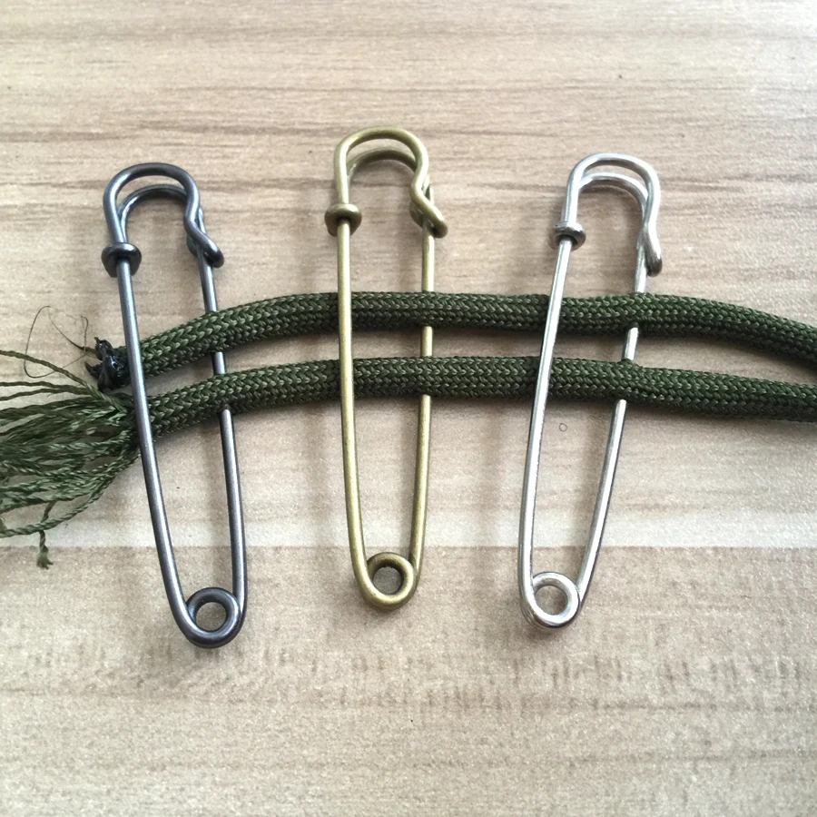 50pcs/lot EDC Outdoor tools Safety Pins Brooch Blank  Pin Broochs Survival Accessories Travel