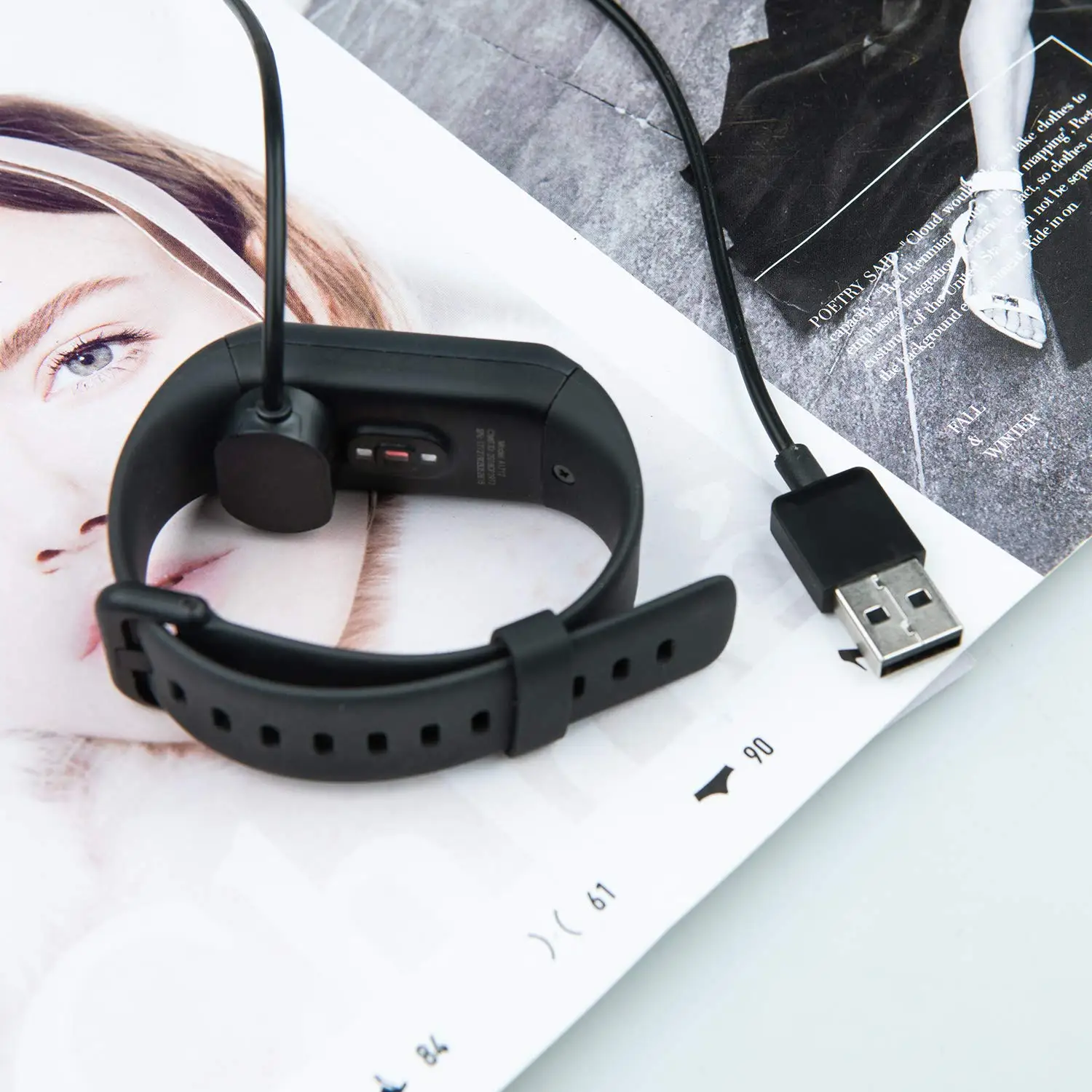 Ladekabel Dock Kompatibel Amazfit COR 2 A1712 / A1713 Lade Clip Premium Kunststoff Halterung Kabel – Detail 5