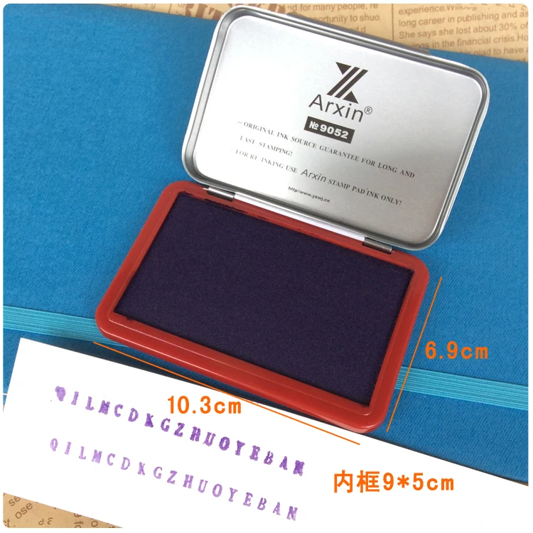 Quick drying stamp pad Purple blue black red green yellow stamp pad for financial affairs and bank