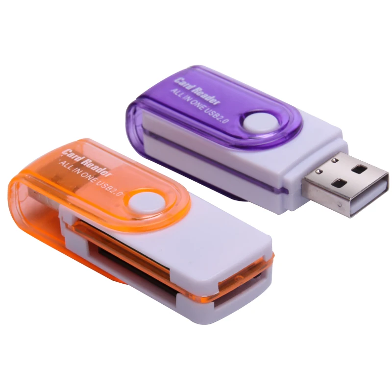 SR All in 1 Multi-Function USB Card Reader 4 in 1 SD TF MS M2 Memory Card Smart Reader for Desktop Laptop