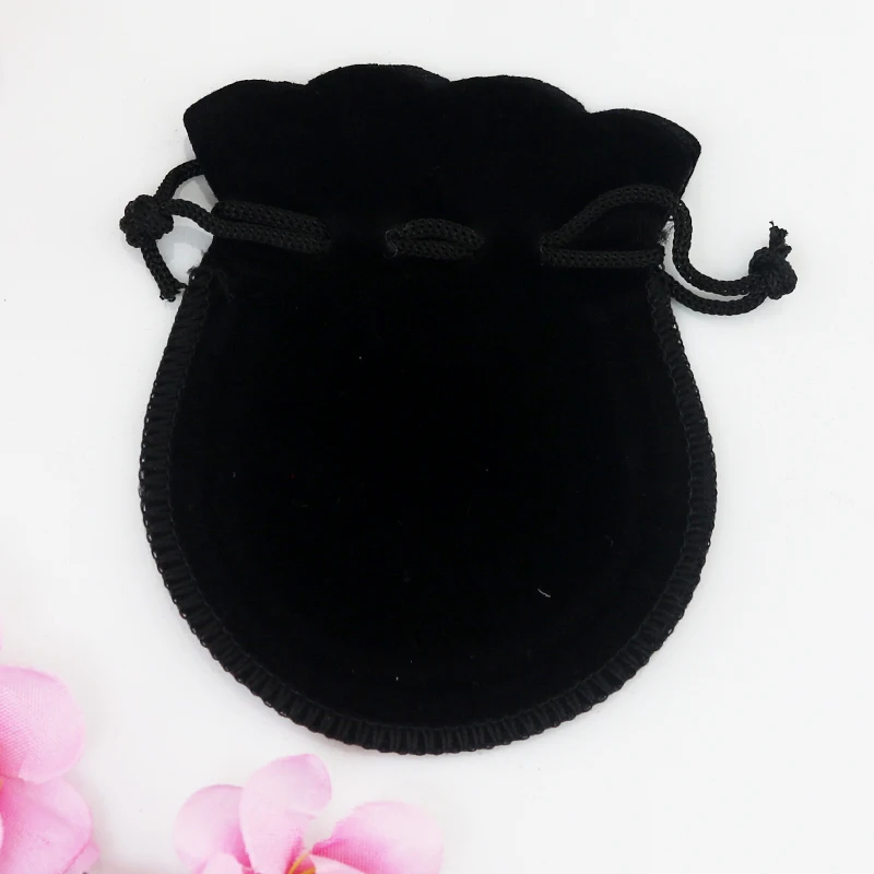 Wholesale 100Pcs/lot Black Gourd Velvet Bags 9x12cm Small Candy Gift Bag Pouches Wedding Favor Cosmetics Jewelry Packaging Bags