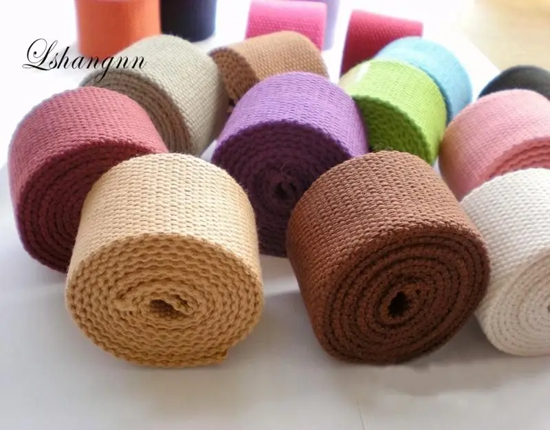 New 50mm(2'') 5 Meters Canvas Ribbon Belt bag Webbing/Label Ribbon/Bias Binding Tape Diy Craft Projects 20 Colors