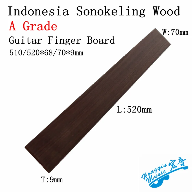 Handmade A Grade Indonesia SONOKELING Wood Guitar Fingerboard Material DIY Rosewood Fingerboard Guitar Accessories 520*70*10mm