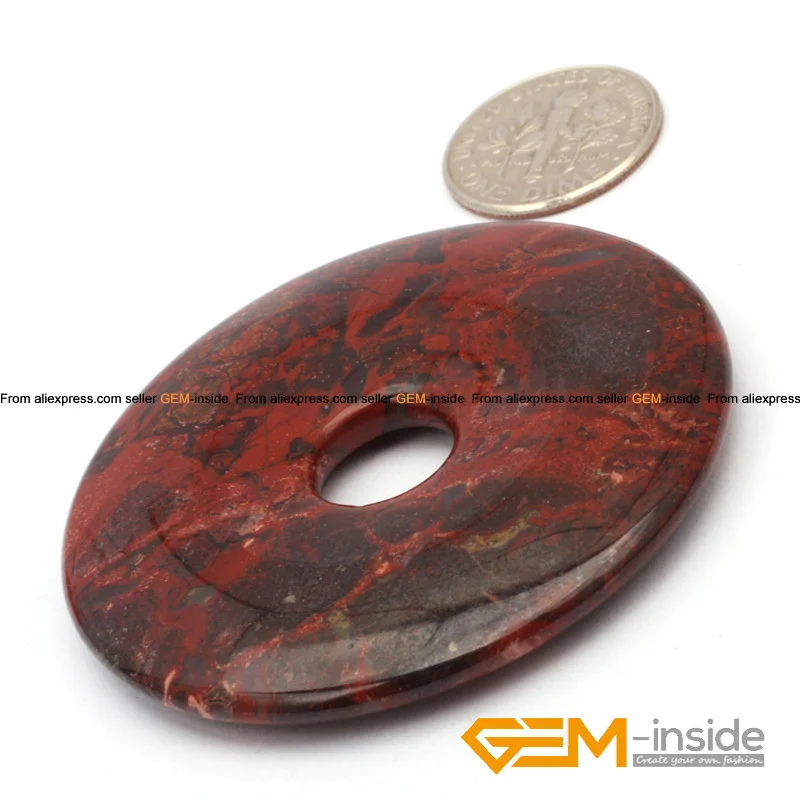 30mm 40mm 50mm Donut Shape Red Jaspers Natural Stone Loose Beads For Pendant Making Means Safe And Lucky