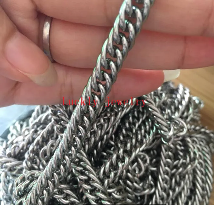 7mm wide Heavy Jewelry 3 Meters Lot Stainless Steel Smooth Curb Link Chain Jewelry Finding /Marking DIY