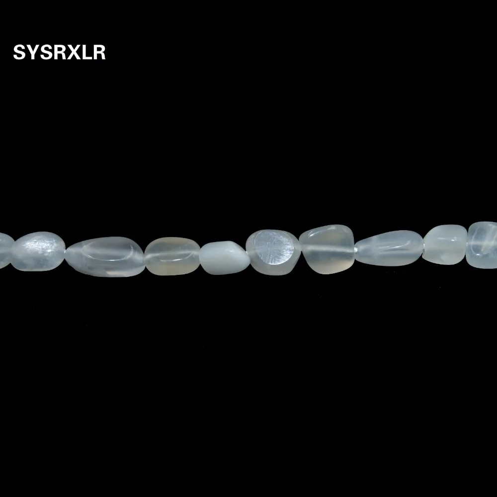 5-10 MM Unregelmäßige Natürliche Weiße Mondstein Stein Spacer Lose Perlen Für Schmuck Machen DIY Armband Halskette Strang 15\'\'