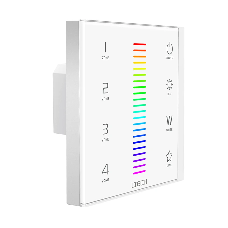 LTECH New Led RGBW strip Controller Touch Panel EX8 4 Zones AC 100V~240V 2.4GHz and DMX512 Multi Function RGB strip Controller