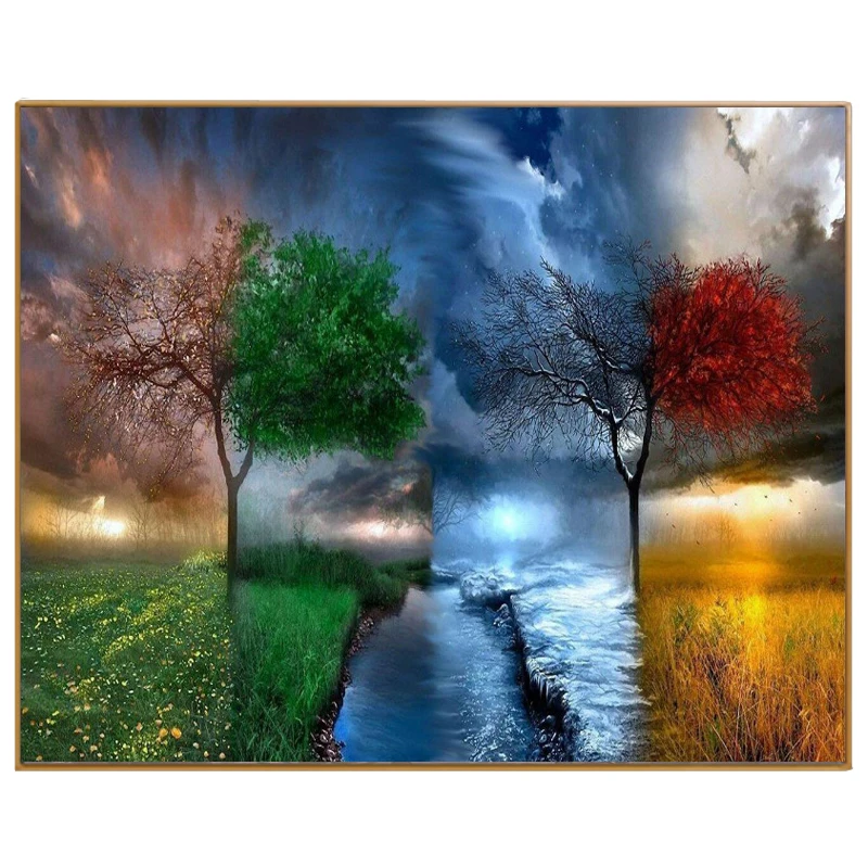 

Abstract Wall Art Painting on Canvas Fantasy Landscape Tree Oil Painting for Home Decoration Hand Painted