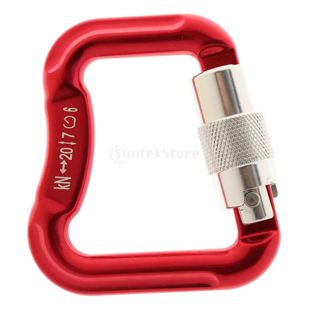 High Quality 20KN or 4400lbs Aluminum Carabiner Twist Auto Locking Hook for Paragliding and Powered Paragliding - Red