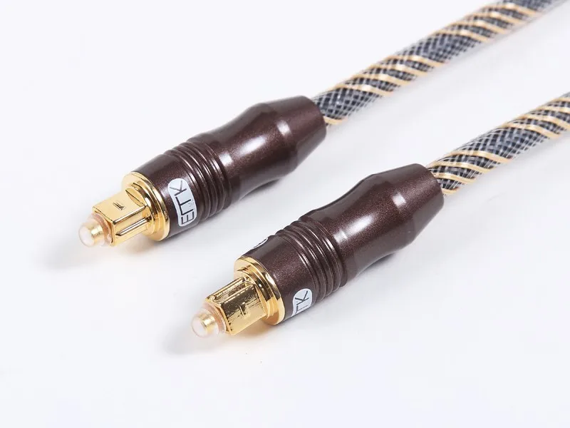 Brown Digital Optical Fiber Toslink Audio Cable OD6.0mm Cord - Various Lengths Available including 1m 1.5m 1.8m 3m 5m 8m 10m 15m