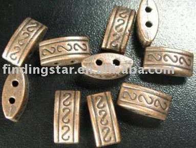 

FREE SHIPPING 210pcs Antiqued copper plt 2 holes carved spacer beads A33C