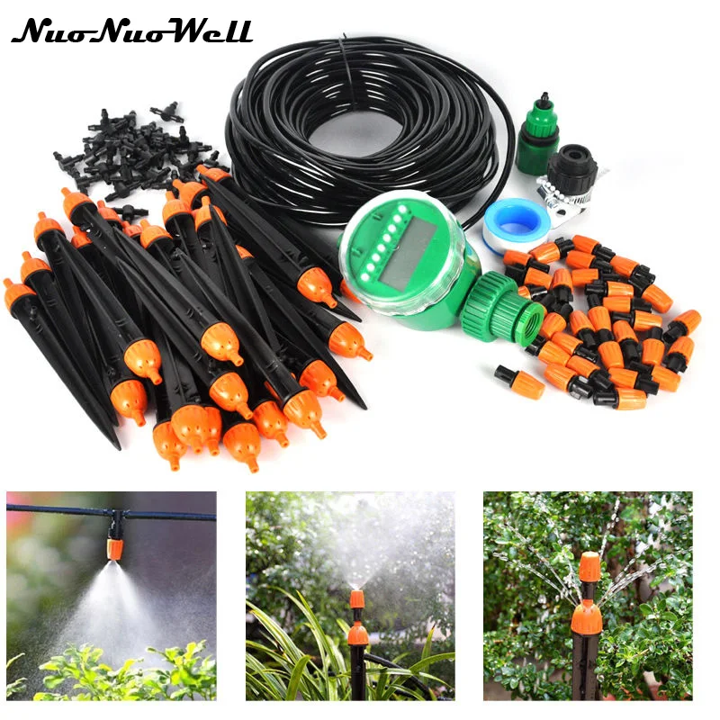 Auto Micro Drip Irrigation Sprinkler, Outdoor Garden Hose Kit, DIY, 25m