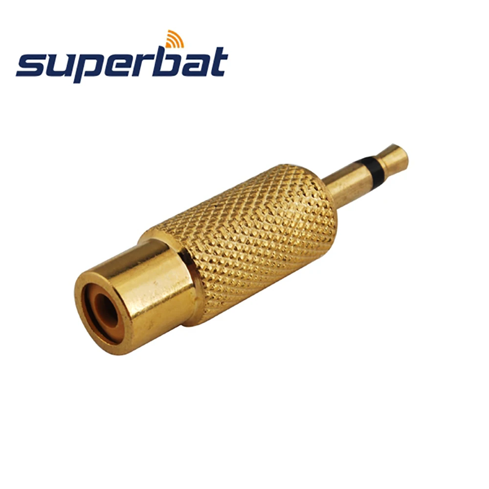 Superbat Gold 3.5mm Mono Male to RCA Female Audio Adaptor RF Coaxial Connector