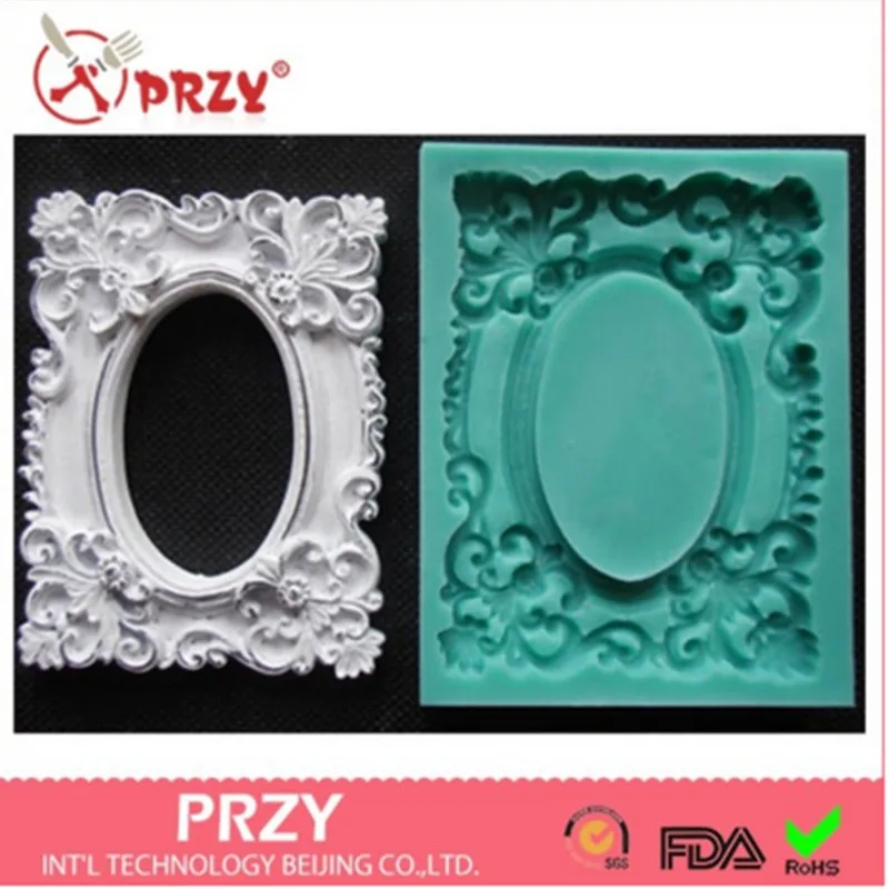 

Picture frame silicone fandont mold Silica gel moulds frames Chocolate molds candy mould silicone molds frame gumpaste moulds