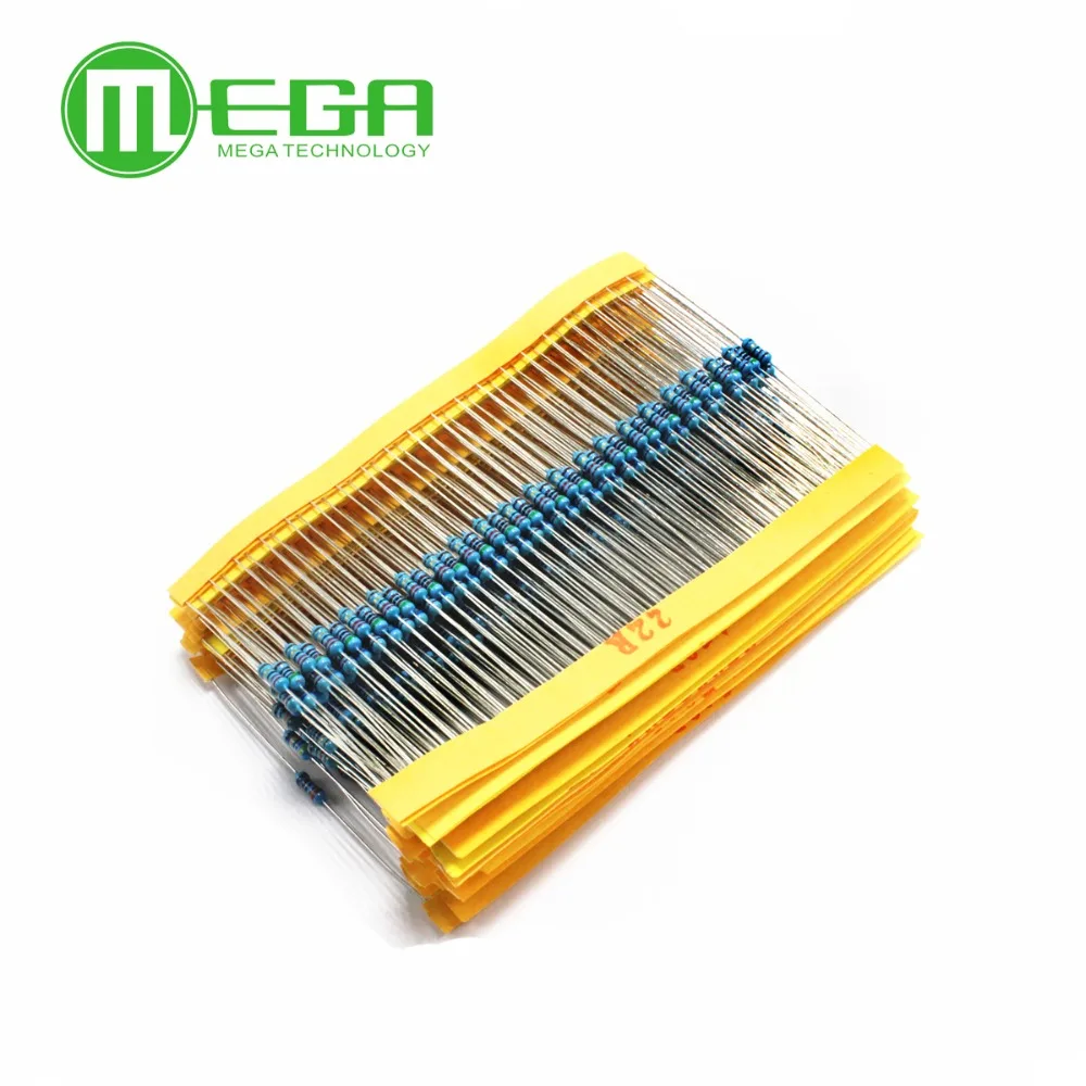 Total 600pcs 1% 1/4W Metal Film Resistor Assorted Kit 30 Values (10 Ohm ~1M Ohm) ,20pcs Each value