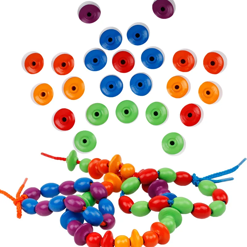 The Kindergarten Parent Garden Wooden 108 Beads Training Wear Beads Toy Early Education Enlightenment Montessori Baby Toys