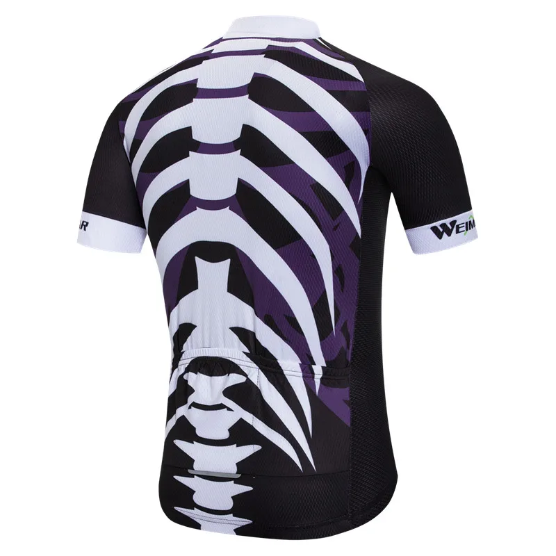 Weimostar Skeleton Cycling Jersey Mens Summer Breathable Bicycle Shirt Outdoor Sport mtb Bike Jersey Mountain Cycling Clothing