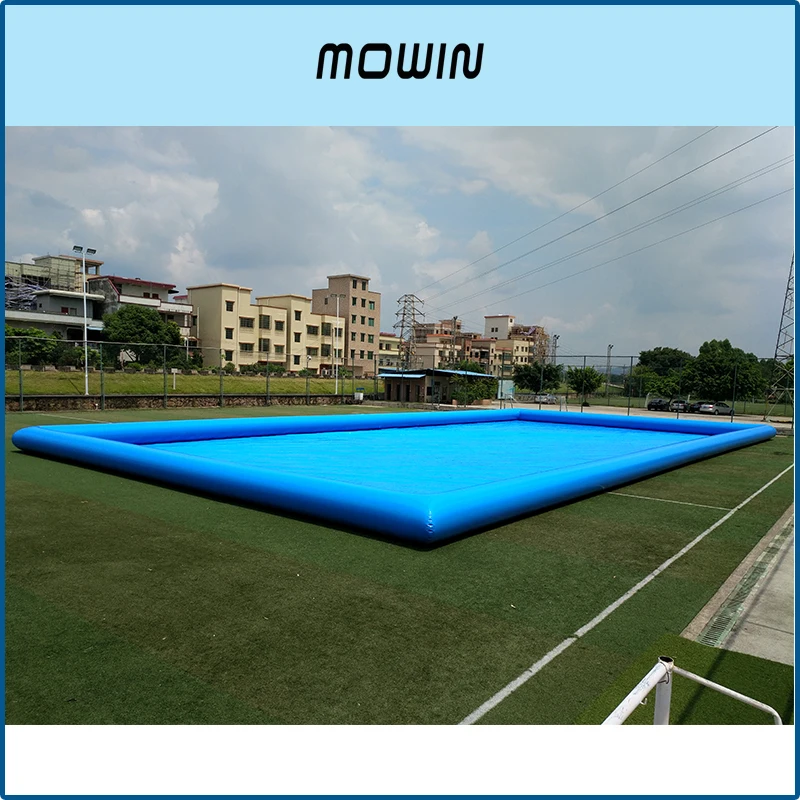 Customized outdoor commercial large thickened pvc inflatable pool Blue pvc closed swimming pool for outdoor play.