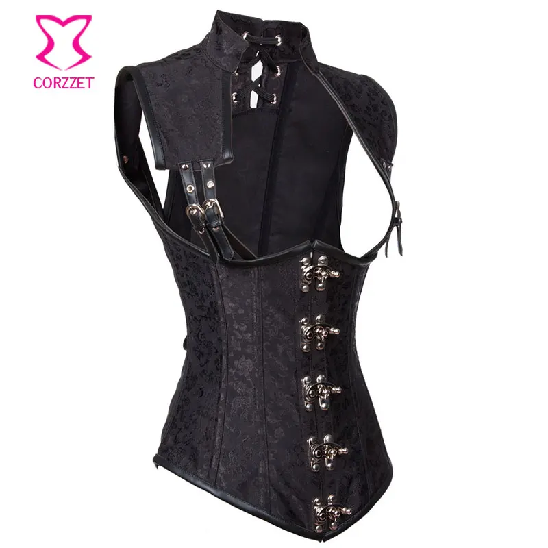 Black Sexy Cupless Corsets And Bustiers Steampunk Underbust Corset Steel Boned Waist Trainer Vest Plus Size Gothic Clothing 6XL