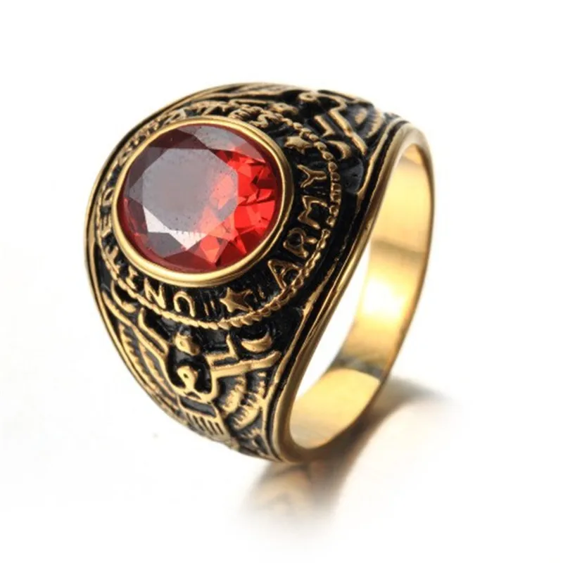 Golden Casting titanium steel ring The memorial Ring United States Army Ring