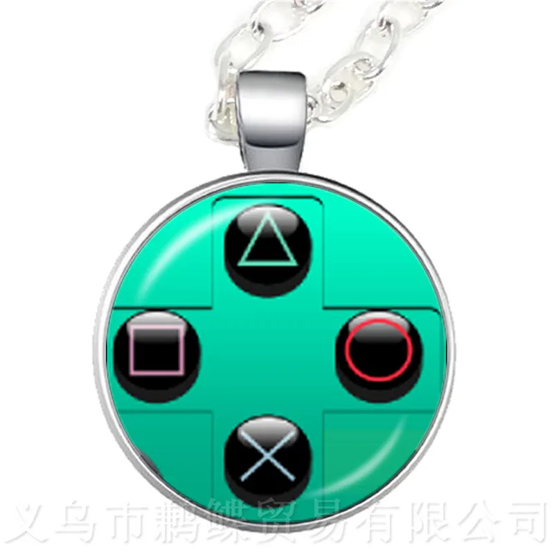 Perfect Game Controller Necklace Geeky Friends Creative Gift Idea Jewelry Video Game Controller Pattern 25mm Glass Dome Pendant