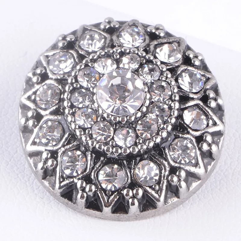 KZ1269 Fashion beauty Rhinestone Round crystal 18MM snap buttons fit snap bracelet snap jewelry wholesale