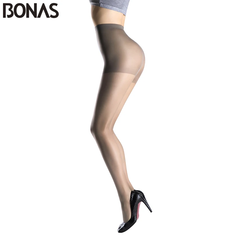 BONAS 3pcs/lot 15D Women Transparent Tights Summer Solid Color Pantyhose Fashion Sexy Nylon Polyester Tights Stockings Female